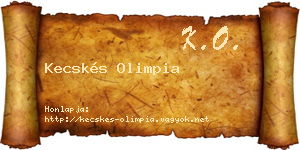 Kecskés Olimpia névjegykártya